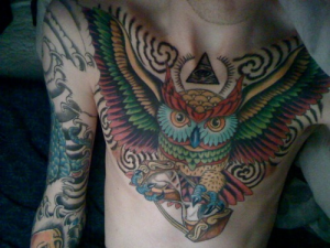Tatuagens criativas de corujas variadas 133