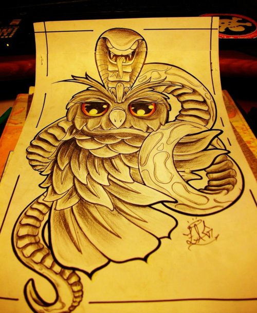Tatuagens criativas de corujas (66)
