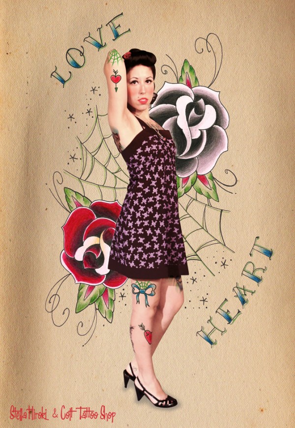pin up tattoo love