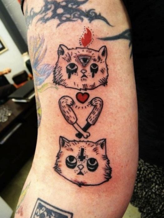 Lindas tatuagens de gatos 06