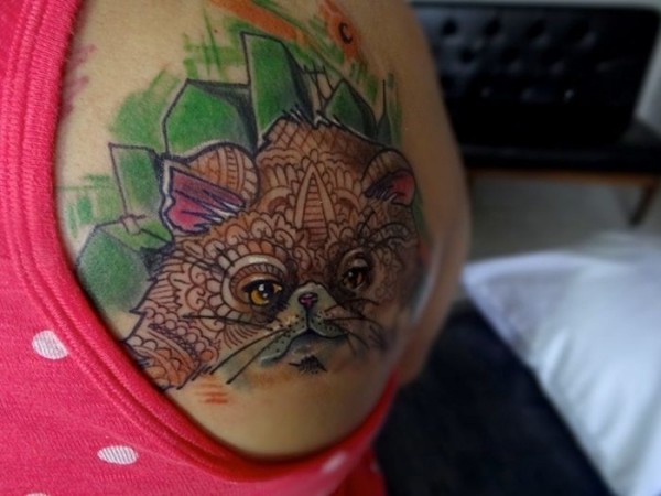 Lindas tatuagens de gatos 17