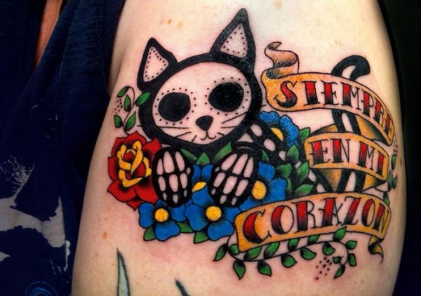 Lindas tatuagens de gatos 22